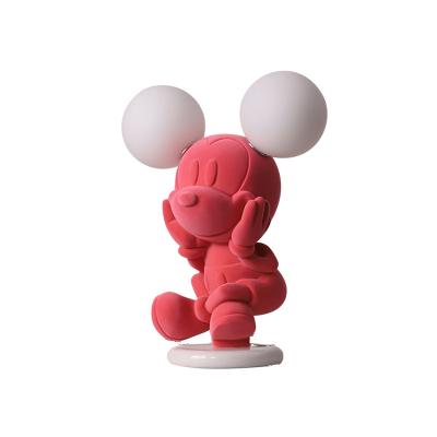 China New Cartoon Design Mickey Mouse Resin Desk Lamp Modern Nordic Bedroom Lovely Children's Princess Room Bedside Lamp Pink Decorative Table Lamp for sale