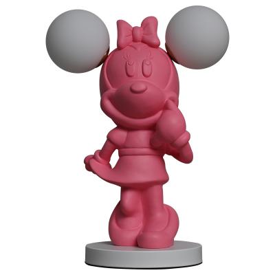 China Modern hot sale cute cartoon modeling Minnie resin table lamp bedroom children's room pink bedside decorative led lamp for sale