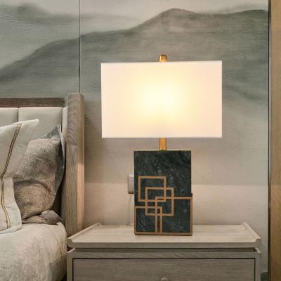 China American modern simple creative luxury marble desk lamp engineering hotel club bedside bedside living room ptable table lamp for sale