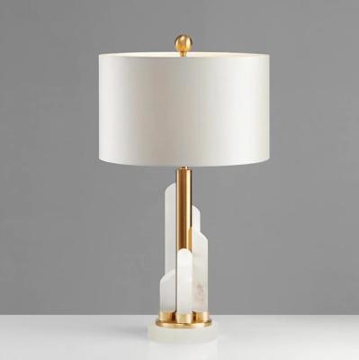 China Factory direct wholesale light modern simple competitive price luxury bedroom morden white marble table lamp for sale