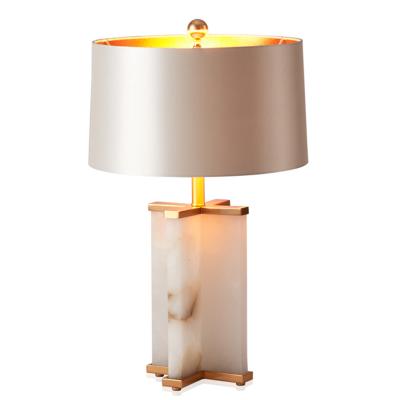 China Modern Decorative Jade Materials Marble Table Lamp High End Modern Desk Light For Office For Hotel For Living Room for sale