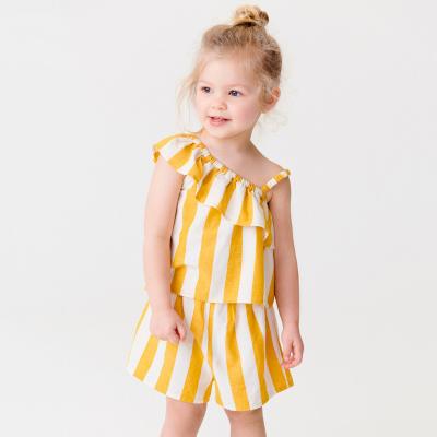 China Latest Design Top Quality Stripe Summer Girl Kids Girl Breathable Eco - Friendly Comfortable Clothes for sale