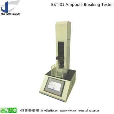 China GLASS AMPOULE NECK BREAKING STRENGTH TESTER DIN/ISO 9187 AMPUL BREAK FORCE PACKAGING TESTING EQUIPMENT for sale