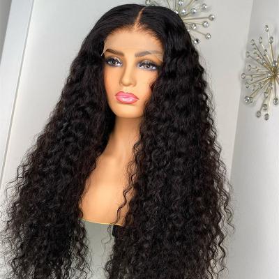 China 13x4 Hd Transparent Deep Wave Lace Front Human Hair Wigs For Women Color Bob Water Wave Wet And Wavy Front Wig Wet And Wavy for sale