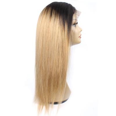 China 1B27 1B30 Ombre Color 4x4 Straight Lace Closure Wig Honey Blonde Medium Brown Indian Hair Lace Front Wig for sale