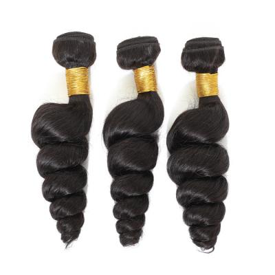 China 10A Silky Straight Loose Wave Bundles 100% Natural Black Brazilian Hair Color Hair Extension for sale