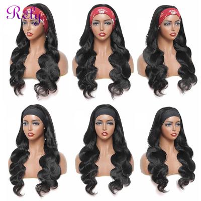 China Machine Made Body Wave Glueless Body Wave Headband Body Hair Wigs Full Body Wave For Color Women Curly Hair Wig With Headband Wig for sale