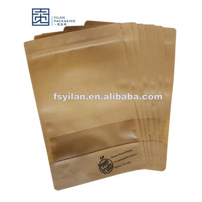 China Recyclable Recyclable With Window Kraft Paper Bag With Zip For Food for sale