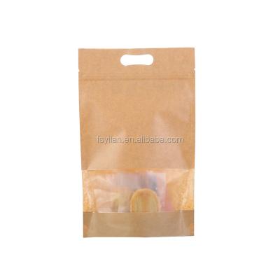 China Disposable Kraft Paper Stand Up Pouch With Zip Lock for sale