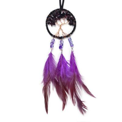 China Factory wholesale minimalist dream catchers decor feather handmade home dreamcatcher with led light for valentine gift for sale