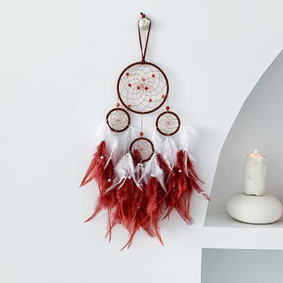 China Professional China Manufacturer Wall Decor Promotional Craft Traditional Handmade Feather Dreamcatcher for sale