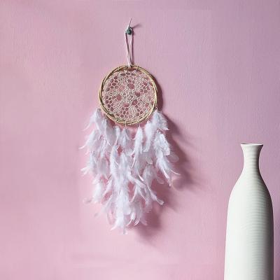 China 2021hot sale minimalist wholesale high quality handmade white boho decor dream catcher for sale