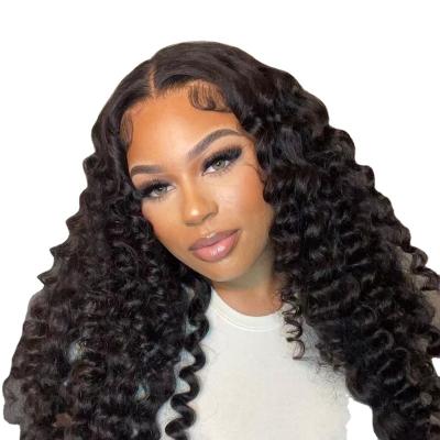 China 100% Deep Wave King Beauty Hair Hairline Topper Shipping High Digital Human Virgin Remy Hair 4*4 Lace Up Deep Wave Hair Toupee Closure Lace for sale