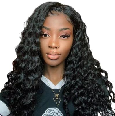 China 2022 Water Wave Wholesale 4x4 Real Hair Frontal Wig Hot Selling Seller 2022 Brazilian Natural Transparent Colored Lace Frontal Wig For Black Women for sale