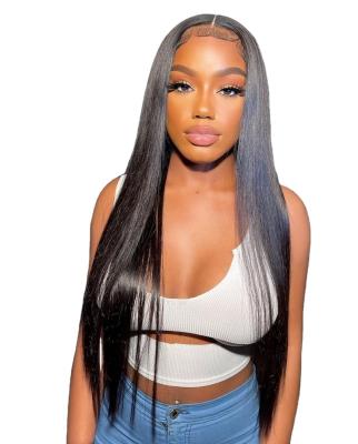 China 13*4 Lace Frontal Vendor Human Hair Remy Straight Swiss Remy Handmade Transparent Silky Virgin Human Raw Brazilian Straight Lace Front Wig for sale