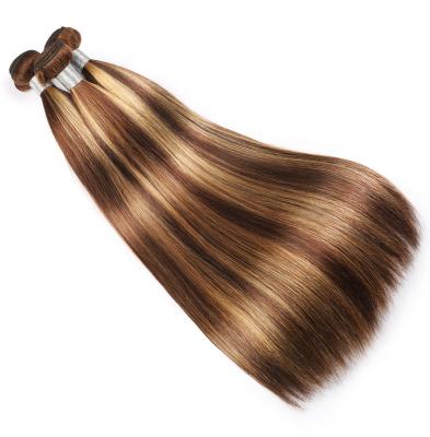 China Straight Virgin Brazilian Hair Piano Color Mink Straight Cuticle Aligned Straight Hair Highlights Brazilian Virgin Hair Bundles for sale