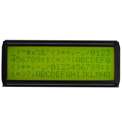 China 20*4 Character LCD Display Module Transmissive Type Yellow Green Film Positive Display for sale