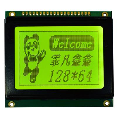 China Flat Rectangle Dot Matrix LCM 12.5mm Max Thickness Yellow Green Film Positive Display for sale