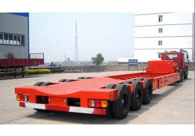 China 60 tons low bed semi trailer for carrying crane/excavator/tractor with hydraulic ladder for sale