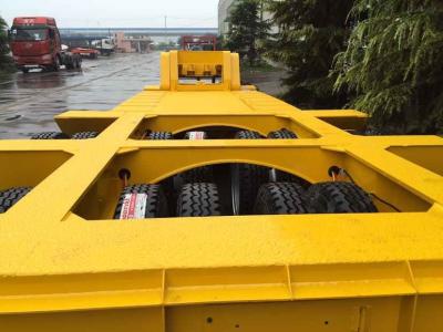 China 13m Lengte100ton afneembare flatbed gooseneck aanhangwagen voor kraan of graafwerktuigvervoer Te koop