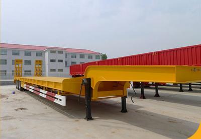 China Zhuowei 3 Axle 60ton 13meters lowbed semi trailer gooseneck transportation excavators principally for sale