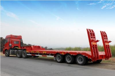 China el 13m 3 árboles 60 toneladas de remolque lowboy del camión/bajo cargador lowbed semi transporte del remolque/del excavador en venta