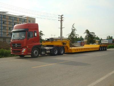 China 80ton 4 axle detachable gooseneck lowboy semi trailer front load detachable  with Power Station for sale for sale