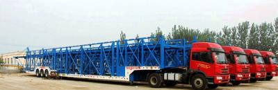 China Triangle Steel Tire Blue Car Hauler Trailer Fuwa Axles For 5 - 6 units vehicles for sale