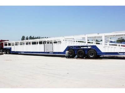 China 25T JOST Landing Grear Fuwa Axles Car Hauler Trailer White Color for sale