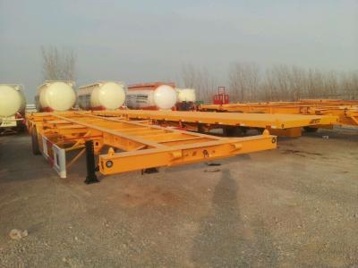 China 30 tons Steel material 2 axles 20ft skeleton container chassis trailer / skeletal truck trailer with twist lock for sale