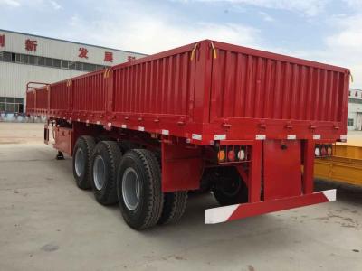 China Carbon steel  60Ton cargo semi trailer side wall 3 axle transport bulk cargo for sale