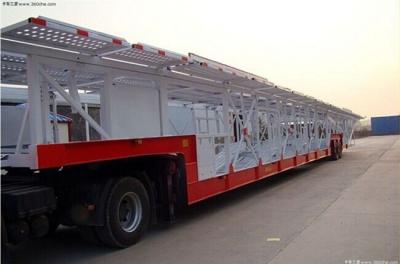 China Transport  6 Car Hauler Trailer with two single wheel axles 40 ton car carrier trailer for sale