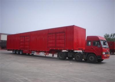 China 30 ton 3 axles cargo van transport Box Semi Trailer Goose - neck for sale