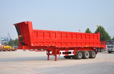 China 30Tons Rear Dump Semi Trailer Hyva Hydraulic Cylinder  Dual Axle Dump Truck for sale