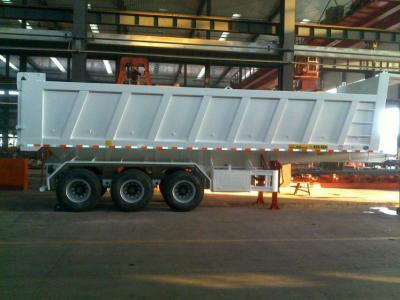 China HYVA hydraulic Dump Semi Trailer  tri - axle 50ton cargo semi trailer for coal for sale