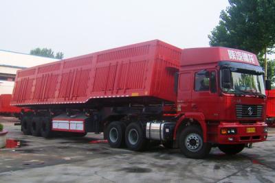 China tri - axles side dump semi trailer , 50 - 80tons side tipper trailer for sale , 2 or 3 axles dumper truck trailer for sale