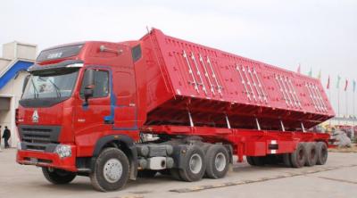 China 3 Axles 40CBM  Mid / Heavy Duty Side Dump Semi Trailer ( automatic side or rear dump optional )With 6 Set Cylinders for sale