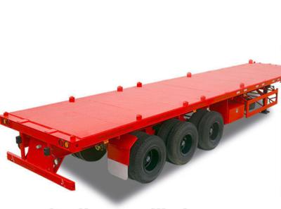 China Yellow New Condition 2016 40FT Carbon Steel flatbed Container Trailer With container twist lock for sale