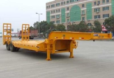 China 3 Axle 60T Low Bed Trailers For Heavy Excavator Construction Equipment Transport for sale