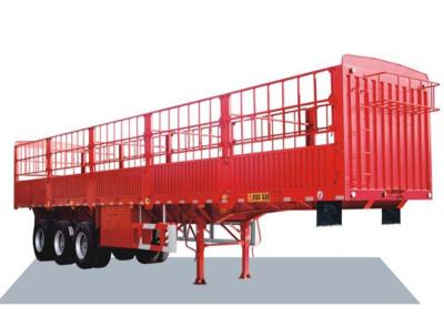 China Heavy Duty 3 Axle Flatbed Cargo Trailer For Livestock / Cow / Cattle Transportation for sale