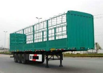 China Tri AxleTransportation Stake Fence Cargo Truck Semi Trailer Anaimal Cage Semi Trailer for sale