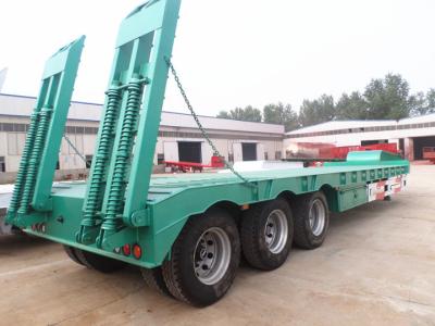 China 13M Lowbed Semi Trailer , 60 Ton BPW 3 Axle Heavy Duty Gooseneck Trailers for sale