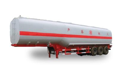 China Stainless Steel Tri - Axle Tanker Trailer With 60000L Diesel Gasoline Transport Tank for sale