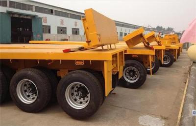 China Common / Air Suspension Flatbed Container Trailer With 4 mm Diamond Steel Platform for sale