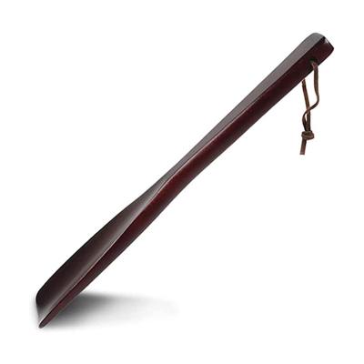 China Wholesale Durable High Quality Household Handle Shoe Horn Hotel Room Solid Wood Long Shoehorn for sale