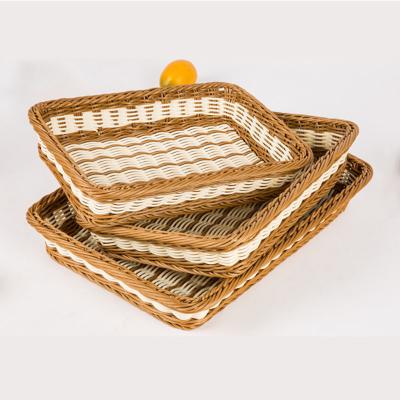 China High Quality Viable Home Fruit Basket Fruit Basket PP Rattan Mixed Color Storage Basket for sale