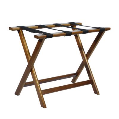 China 100% Eco-friendly Explosive Patterns Style Solid Wood Simple Homes Beam Hotel Folding Luggage Rack for sale