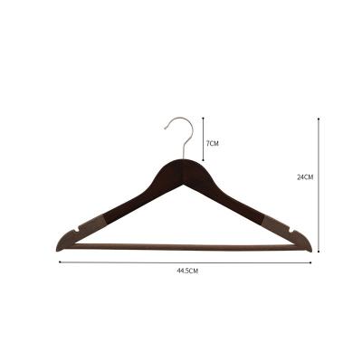 China Customized Flocking Wooden Coat Hanger Anti-slip Luxury Coat Light Coat Hanger Antique Manufacturer Clothing Hanger for sale