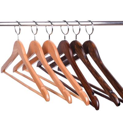 China 2023 Best Coat Hanger New Product Hotel Room Clothing Store Antique Ring Wooden Coat Hanger Anti-theft for sale