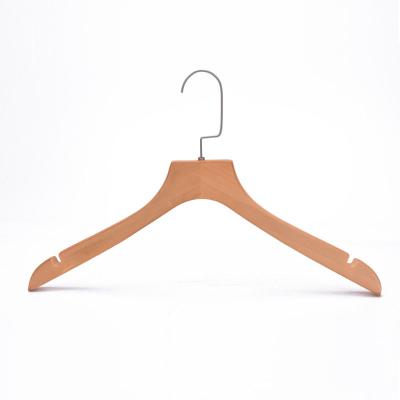 China Antique Clothing Coat Hanger Private Label Logo Custom Wooden Coat Hanger Sale Log Color Coat Hanger for sale